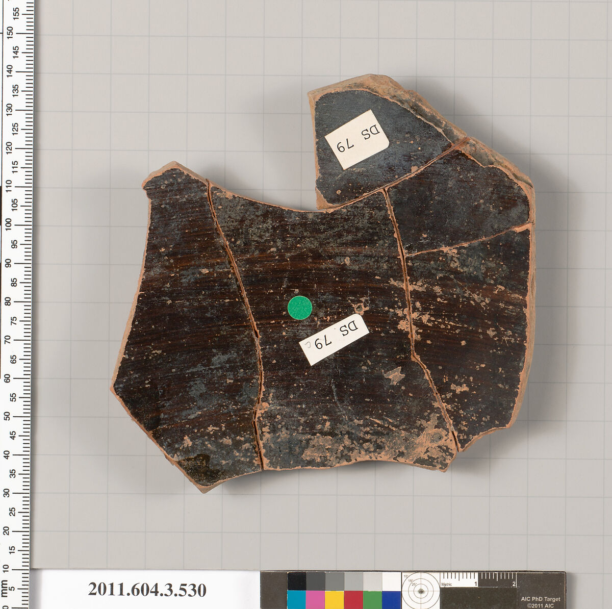 Terracotta fragment of a column-krater (bowl for mixing wine and water), Terracotta, Greek, Attic