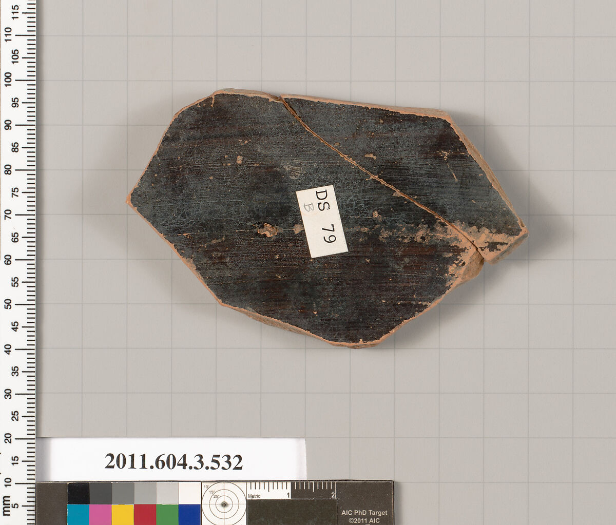 Terracotta fragment of a column-krater (bowl for mixing wine and water), Terracotta, Greek, Attic