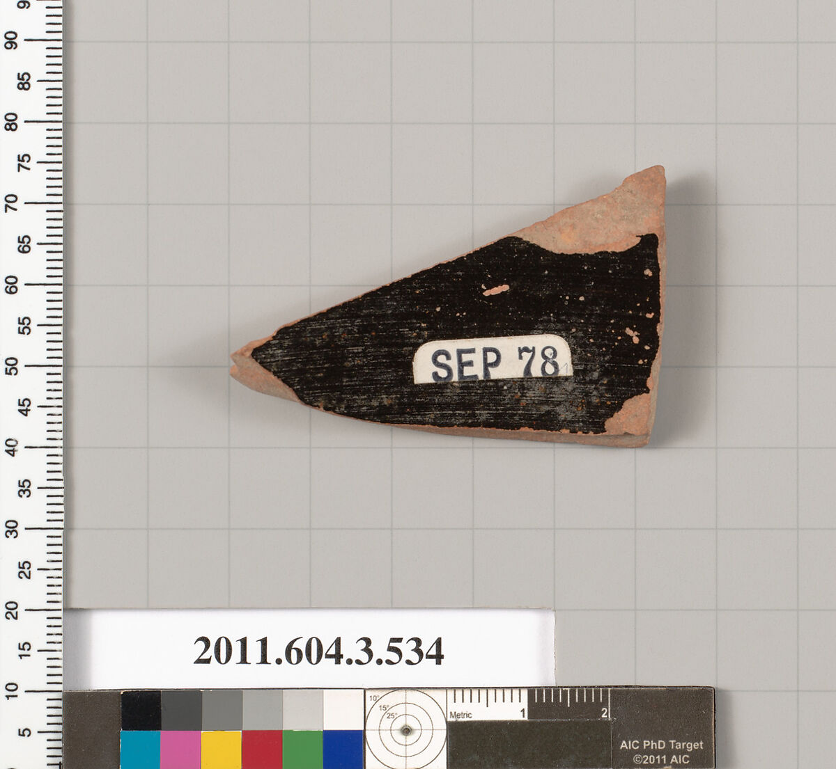 Terracotta fragment of a column-krater (bowl for mixing wine and water), Terracotta, Greek, Attic