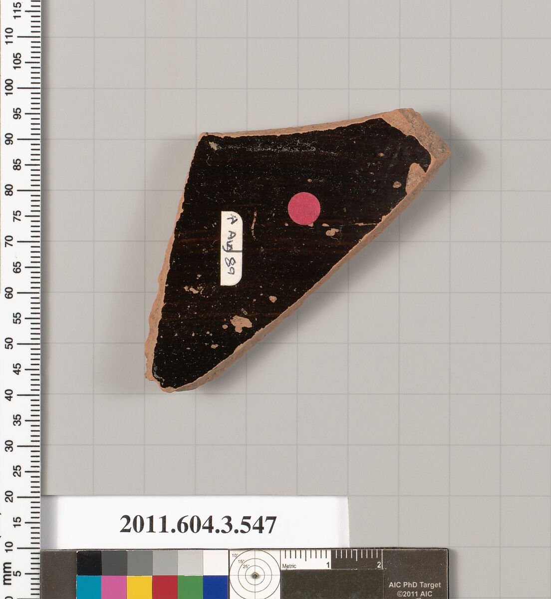 Terracotta fragment of a column-krater (bowl for mixing wine and water), Terracotta, Greek, Attic