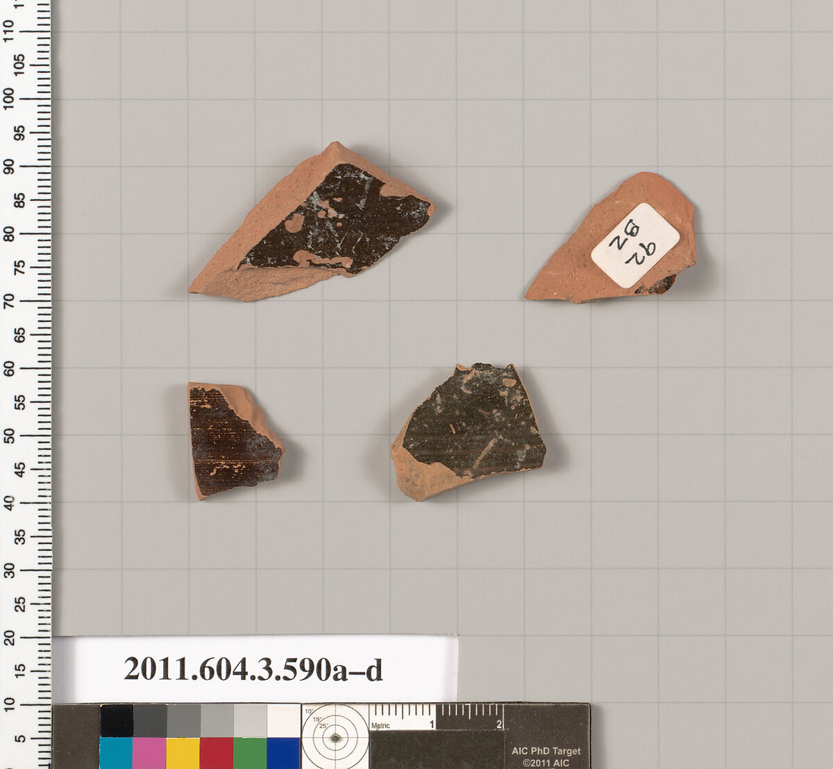 Terracotta fragments of column-kraters (bowls for mixing wine and water) or calyx-kraters (bowls for mixing wine and water), Terracotta, Greek, Attic
