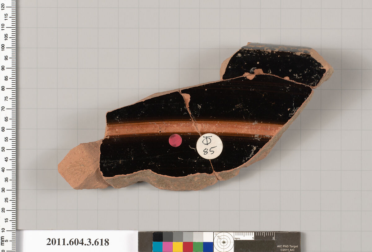 Terracotta fragment of a calyx-krater (bowl for mixing wine and water), Terracotta, Greek, Attic
