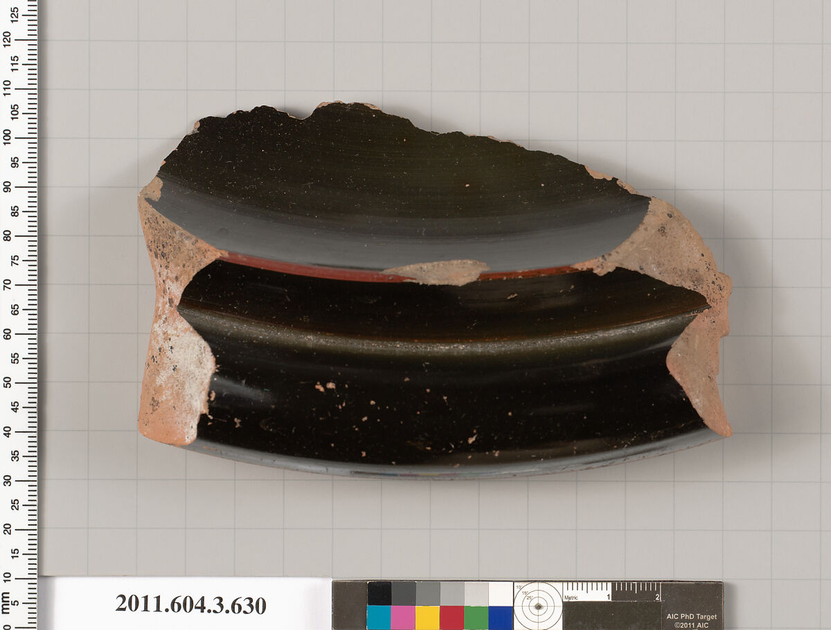 Terracotta fragment of a calyx-krater (bowl for mixing wine and water), Terracotta, Greek, Attic 