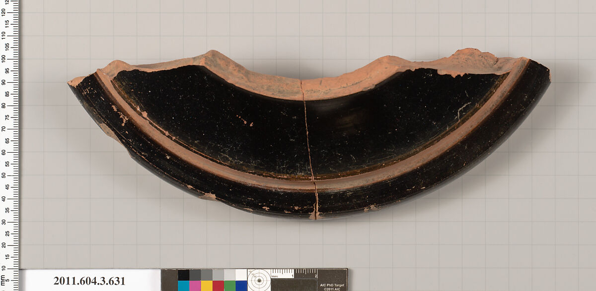 Terracotta fragment of a calyx-krater (bowl for mixing wine and water), Terracotta, Greek, Attic 