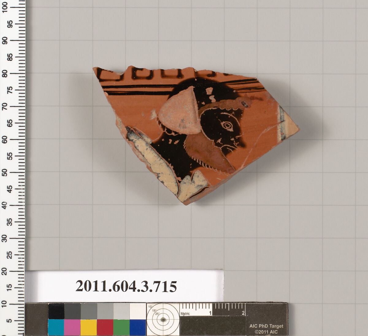 Terracotta fragment of a hydria (water jar), Terracotta, Greek, Attic 