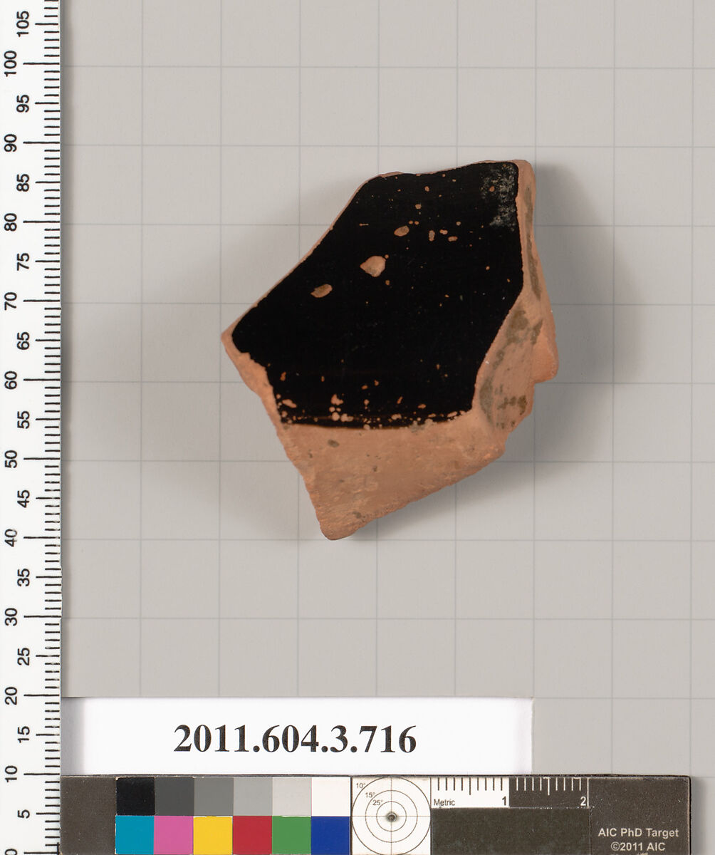 Terracotta fragment of a hydria (water jar), Terracotta, Greek, Attic
