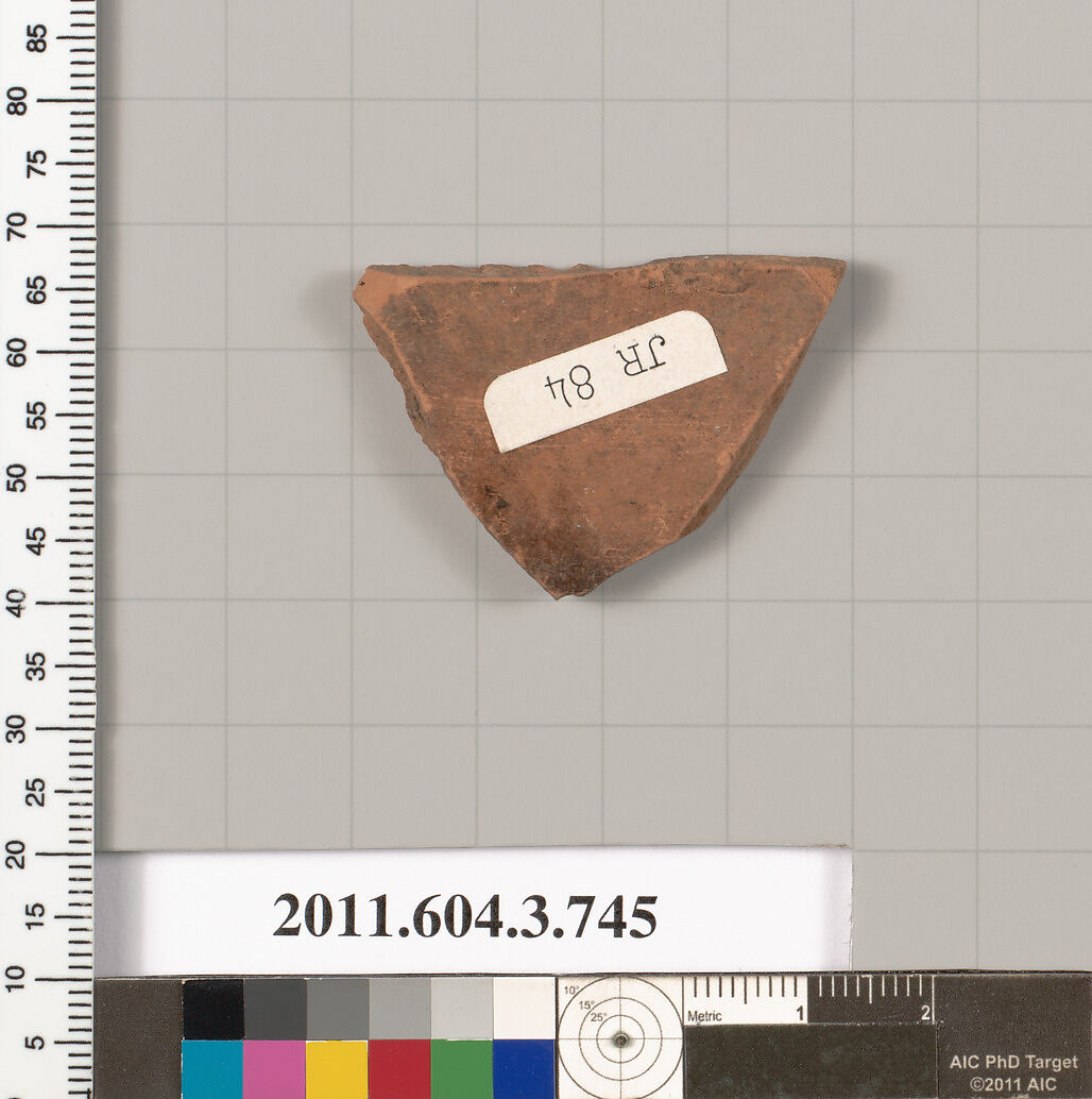 Terracotta fragment of a neck-amphora (jar), Terracotta, Greek, Attic