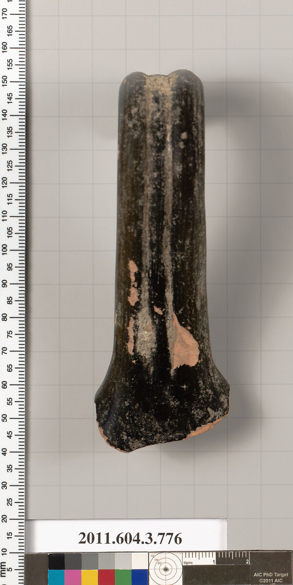 Terracotta fragment of an oinochoe (jug), Terracotta, Greek, Attic 