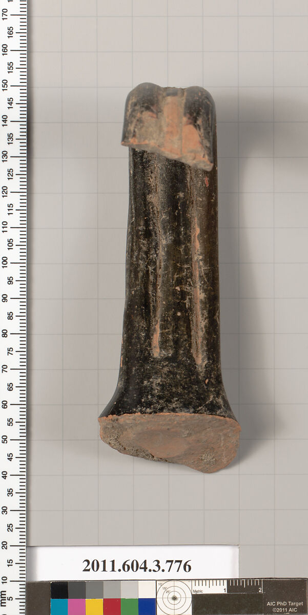 Terracotta fragment of an oinochoe (jug), Terracotta, Greek, Attic