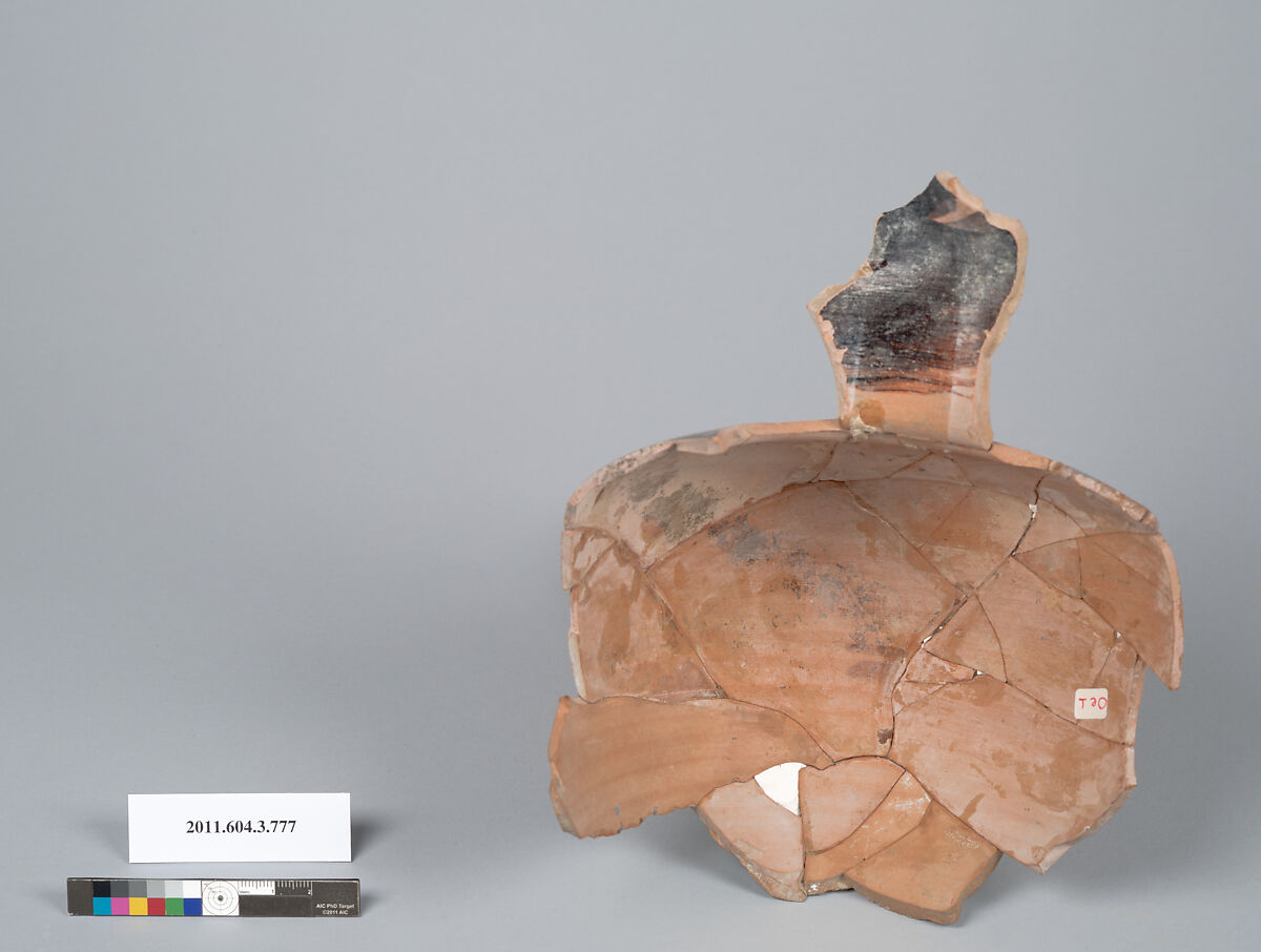 Terracotta fragment of an oinochoe (jug), Terracotta, Greek, Attic
