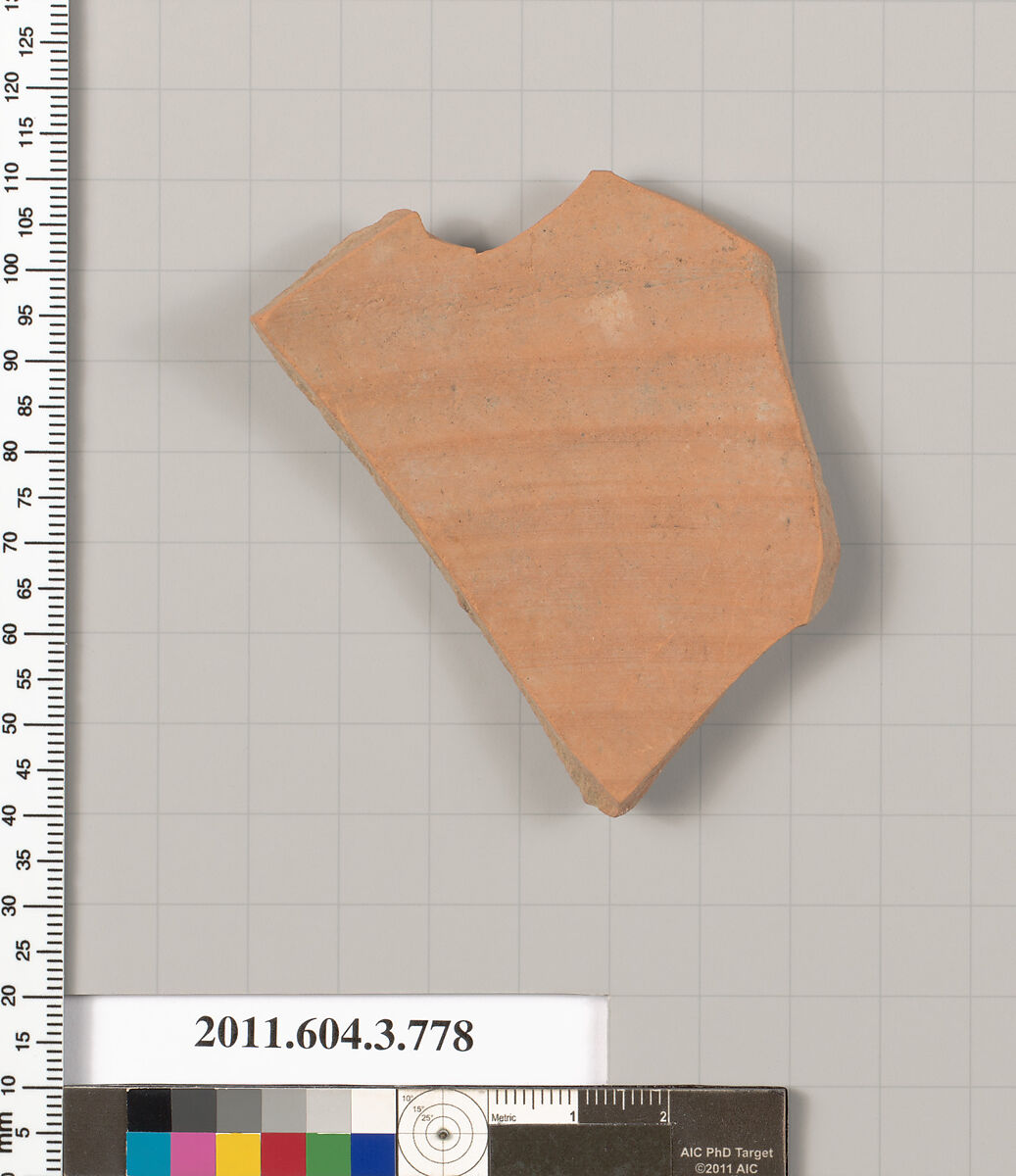 Terracotta fragment of an oinochoe (jug), Terracotta, Greek, Attic