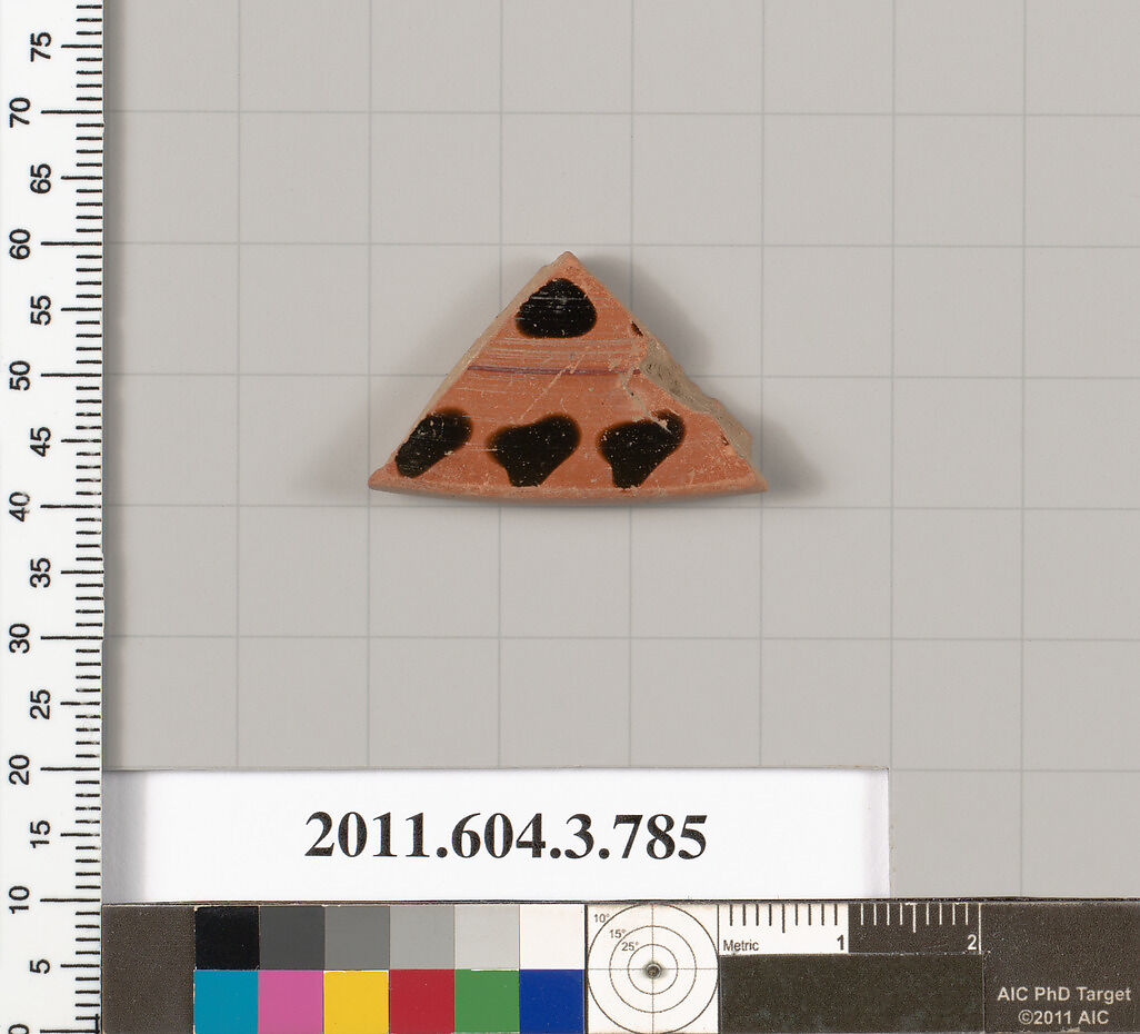 Terracotta fragment of a lid, Terracotta, Greek, Attic 
