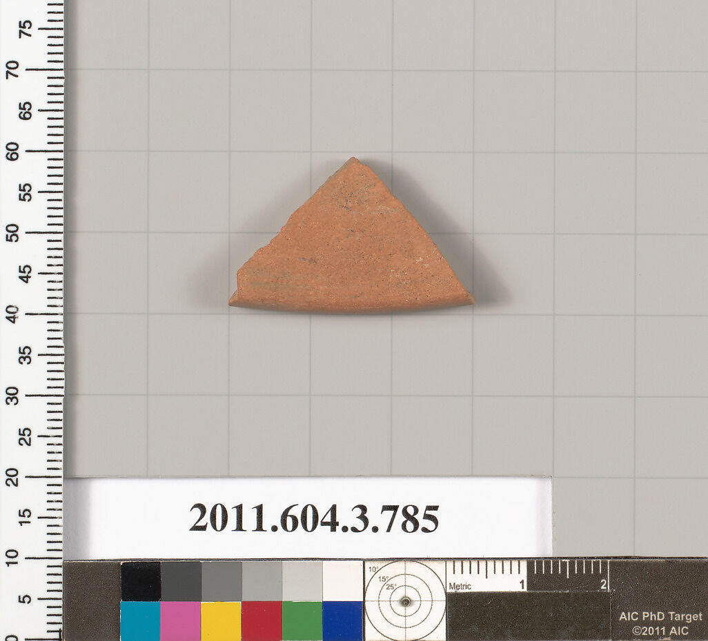 Terracotta fragment of a lid, Terracotta, Greek, Attic