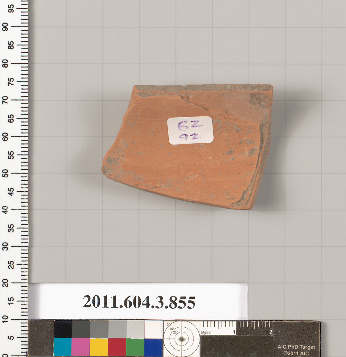 Terracotta fragment of a lekythos (oil flask), Terracotta, Greek, Attic