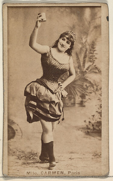 Mlle. Carmen, Paris from the Actresses, Celebrities, and Children series (N151) issued by Duke Sons & Co. to promote Duke Cigarettes, Issued by W. Duke, Sons &amp; Co. (New York and Durham, N.C.), Albumen photograph 