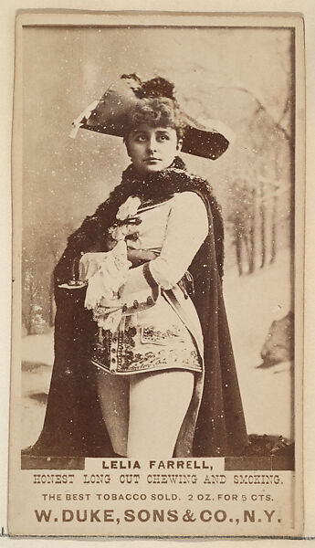 Leila Farrell from the Actresses, Celebrities, and Children series (N151) issued by Duke Sons & Co. to promote Duke Cigarettes, Issued by W. Duke, Sons &amp; Co. (New York and Durham, N.C.), Albumen photograph 