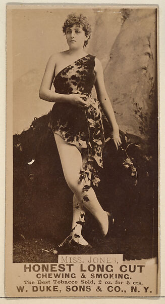 Miss. Jones from the Actresses, Celebrities, and Children series (N151) issued by Duke Sons & Co. to promote Duke Cigarettes, Issued by W. Duke, Sons &amp; Co. (New York and Durham, N.C.), Albumen photograph 