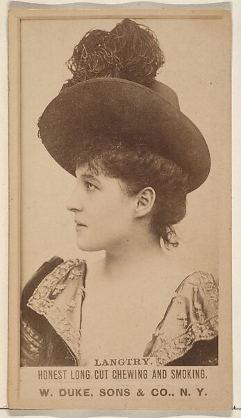 Langtry from the Actresses, Celebrities, and Children series (N151) issued by Duke Sons & Co. to promote Duke Cigarettes, Issued by W. Duke, Sons &amp; Co. (New York and Durham, N.C.), Albumen photograph 