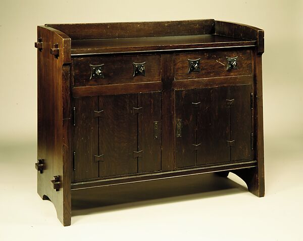 Sideboard Table, Designed by Gustav Stickley (American, Osceola, Wisconsin 1858–1942 Syracuse, New York), White oak, poplar, cast iron, American