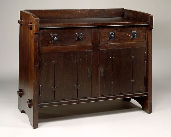 Sideboard Table, Designed by Gustav Stickley (American, Osceola, Wisconsin 1858–1942 Syracuse, New York), White oak, poplar, cast iron, American 