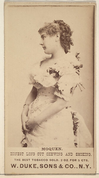 Moquen from the Actresses, Celebrities, and Children series (N151) issued by Duke Sons & Co. to promote Duke Cigarettes, Issued by W. Duke, Sons &amp; Co. (New York and Durham, N.C.), Albumen photograph 