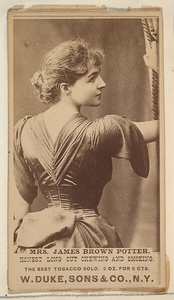 Mrs. James Brown Potter from the Actresses, Celebrities, and Children series (N151) issued by Duke Sons & Co. to promote Duke Cigarettes, Issued by W. Duke, Sons &amp; Co. (New York and Durham, N.C.), Albumen photograph 