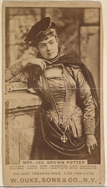 Mrs. Jas. Brown Potter from the Actresses, Celebrities, and Children series (N151) issued by Duke Sons & Co. to promote Duke Cigarettes, Issued by W. Duke, Sons &amp; Co. (New York and Durham, N.C.), Albumen photograph 