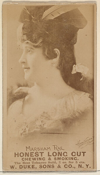 Marsham Rae from the Actresses, Celebrities, and Children series (N151) issued by Duke Sons & Co. to promote Duke Cigarettes, Issued by W. Duke, Sons &amp; Co. (New York and Durham, N.C.), Albumen photograph 
