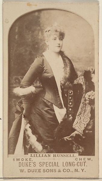 Lillian Russell from the Actresses, Celebrities, and Children series (N151) issued by Duke Sons & Co. to promote Duke Cigarettes, Issued by W. Duke, Sons &amp; Co. (New York and Durham, N.C.), Albumen photograph 