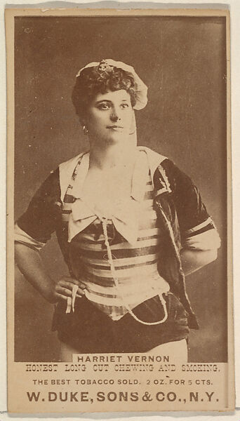 Harriet Vernon from the Actresses, Celebrities, and Children series (N151) issued by Duke Sons & Co. to promote Duke Cigarettes, Issued by W. Duke, Sons &amp; Co. (New York and Durham, N.C.), Albumen photograph 