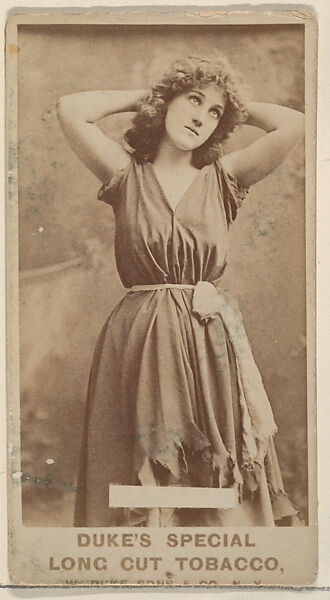 [Actress with arms behind head], from the Actresses, Celebrities, and Children series (N151) issued by Duke Sons & Co. to promote Duke Cigarettes, Issued by W. Duke, Sons &amp; Co. (New York and Durham, N.C.), Albumen photograph