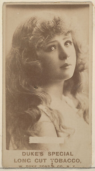 [Actress with long hair], from the Actresses, Celebrities, and Children series (N151) issued by Duke Sons & Co. to promote Duke Cigarettes, Issued by W. Duke, Sons &amp; Co. (New York and Durham, N.C.), Albumen photograph 