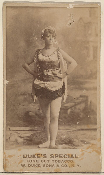 [Actress with hands on hips], from the Actresses, Celebrities, and Children series (N151) issued by Duke Sons & Co. to promote Duke Cigarettes, Issued by W. Duke, Sons &amp; Co. (New York and Durham, N.C.), Albumen photograph 