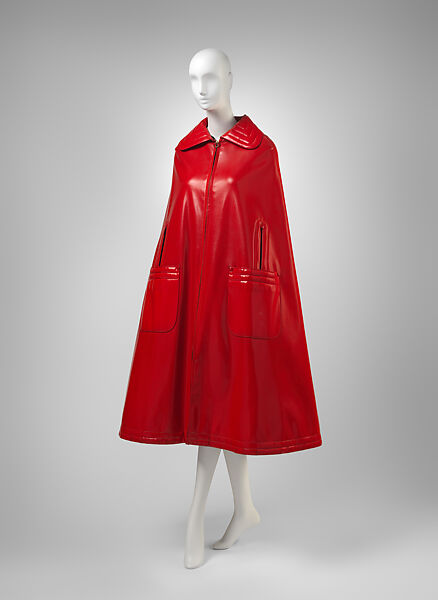 Cape, Pierre Cardin (French (born Italy), San Biagio di Callalta 1922–2020 Neuilly), plastic (polyvinyl chloride), cotton, metal, French 
