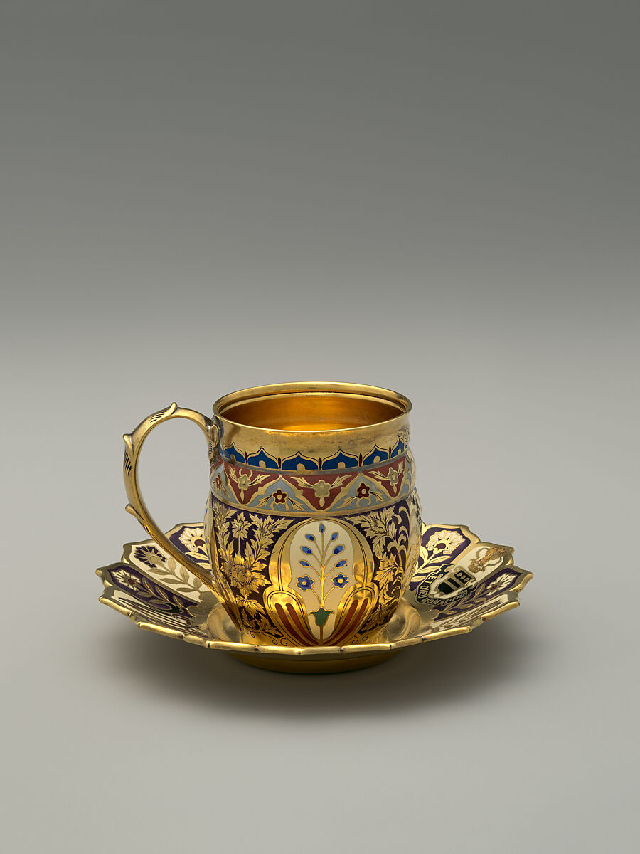 Cup from the Mackay Service, Tiffany &amp; Co. (1837–present), Silver-gilt and enamel, American 