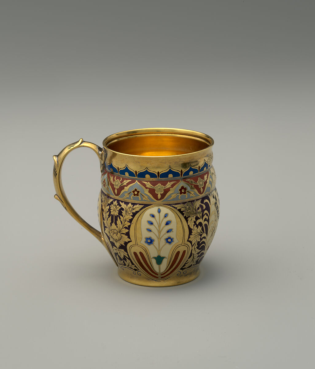Cup from the Mackay Service, Tiffany &amp; Co. (1837–present), Silver-gilt and enamel, American