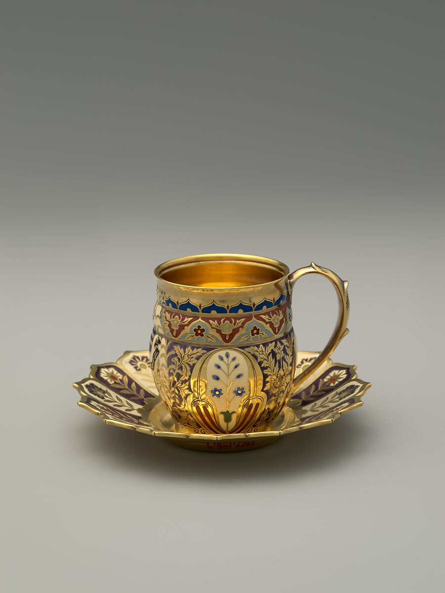 Cup from the Mackay Service, Tiffany &amp; Co. (1837–present), Silver-gilt and enamel, American 