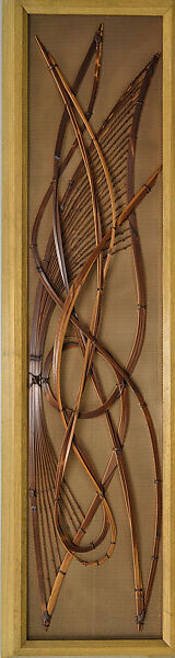 Peace Score (Heiwa no fu), Iizuka Shōkansai (Japanese, 1919–2004), Set of two framed bamboo panels; timber bamboo, rattan, and metal, Japan