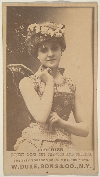 Berthier from the Actresses, Celebrities, and Children series (N151) issued by Duke Sons & Co. to promote Duke Cigarettes, Issued by W. Duke, Sons &amp; Co. (New York and Durham, N.C.), Albumen photograph 