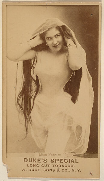 Miss Ferrere from the Actresses, Celebrities, and Children series (N151) issued by Duke Sons & Co. to promote Duke Cigarettes, Issued by W. Duke, Sons &amp; Co. (New York and Durham, N.C.), Albumen photograph 
