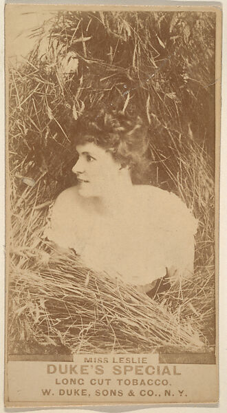 Miss Leslie from the Actresses, Celebrities, and Children series (N151) issued by Duke Sons & Co. to promote Duke Cigarettes, Issued by W. Duke, Sons &amp; Co. (New York and Durham, N.C.), Albumen photograph 