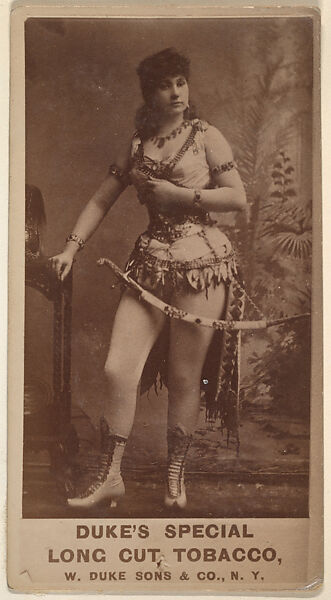 [Actress with sword], from the Actresses, Celebrities, and Children series (N151) issued by Duke Sons & Co. to promote Duke Cigarettes, Issued by W. Duke, Sons &amp; Co. (New York and Durham, N.C.), Albumen photograph 