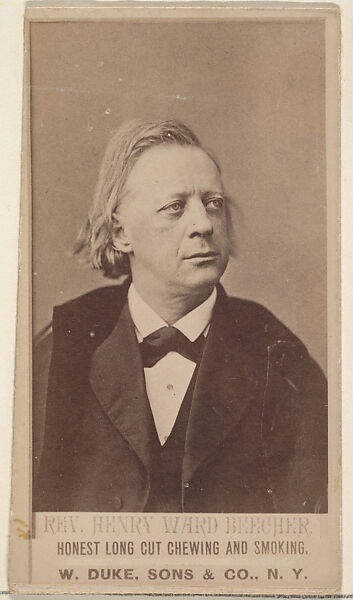 Rev. Henry Ward Beecher from the Actresses, Celebrities, and Children series (N151) issued by Duke Sons & Co. to promote Duke Cigarettes, Issued by W. Duke, Sons &amp; Co. (New York and Durham, N.C.), Albumen photograph