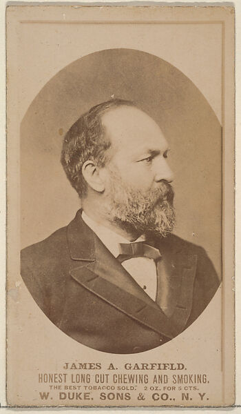 James A. Garfield from the Actresses, Celebrities, and Children series (N151) issued by Duke Sons & Co. to promote Duke Cigarettes, Issued by W. Duke, Sons &amp; Co. (New York and Durham, N.C.), Albumen photograph 
