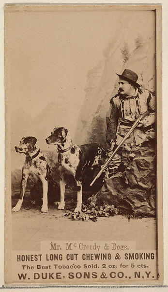 Mr. McCreedy & Dogs from the Actresses, Celebrities, and Children series (N151) issued by Duke Sons & Co. to promote Duke Cigarettes, Issued by W. Duke, Sons &amp; Co. (New York and Durham, N.C.), Albumen photograph 