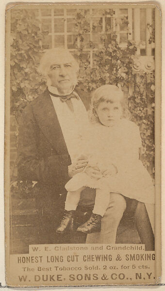 W. E. Gladstone and Grandchild from the Actresses, Celebrities, and Children series (N151) issued by Duke Sons & Co. to promote Duke Cigarettes, Issued by W. Duke, Sons &amp; Co. (New York and Durham, N.C.), Albumen photograph 