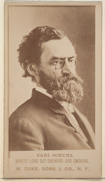 Carl Schurz from the Actresses, Celebrities, and Children series (N151) issued by Duke Sons & Co. to promote Duke Cigarettes, Issued by W. Duke, Sons &amp; Co. (New York and Durham, N.C.), Albumen photograph 