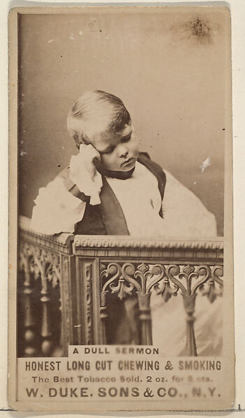 A Dull Sermon from the Actresses, Celebrities, and Children series (N151) issued by Duke Sons & Co. to promote Duke Cigarettes, Issued by W. Duke, Sons &amp; Co. (New York and Durham, N.C.), Albumen photograph 