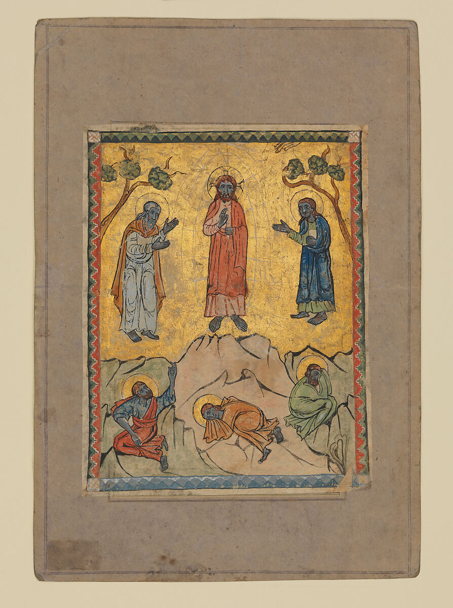 Four miniatures of the life of Christ from a gospel book of 1311 (Presentation, Baptism, Transfiguration, Entry into Jerusalem), T'oros the Deacon (Armenian, act. late 13th–early 14th century), Ink and pigments on oriental paper, Armenian