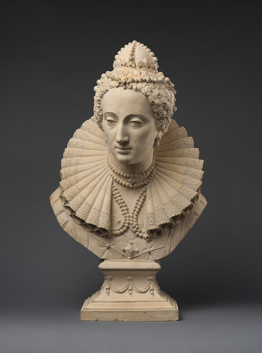 Queen Elizabeth I (1533–1603), Model attributed to John Bacon the Elder (British, London 1740–1799 London), Coade stone with traces of blue/gray paint, British, Lambeth 